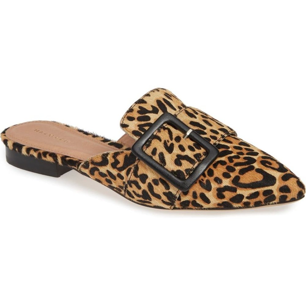 Halogen Cheetah Elyssa Buckle Mule